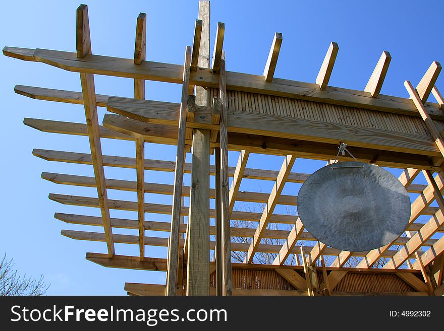 Complex Traditional Pergola With Gong And Bamboo
