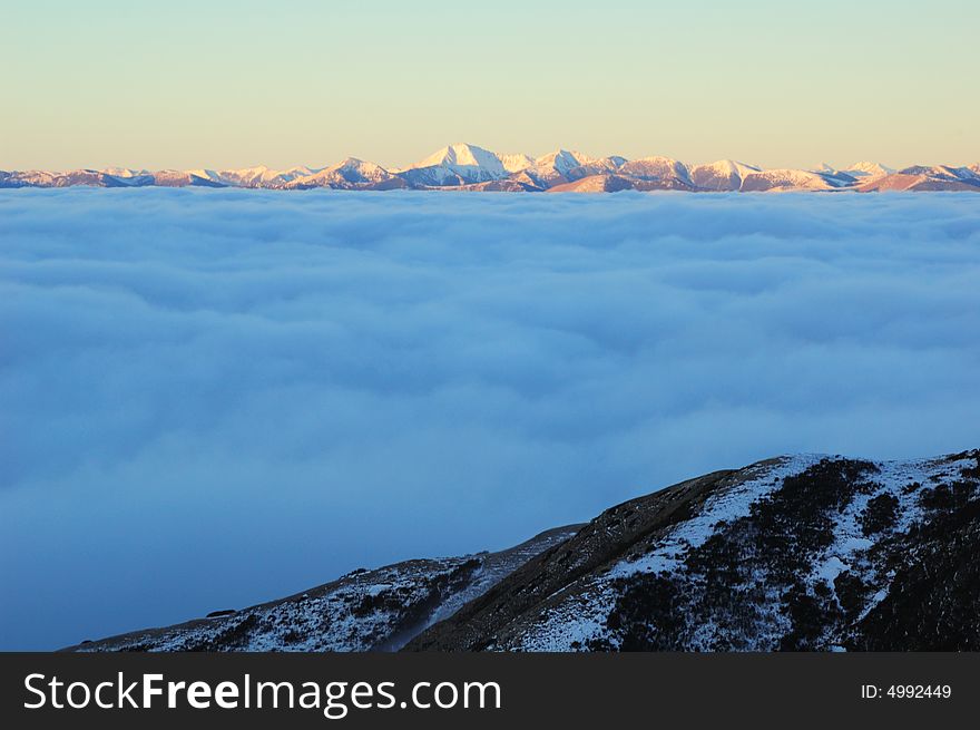 Beautiful cloud sea  on the plateau.