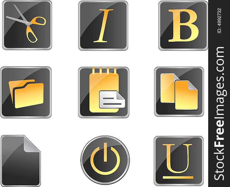 Icons for office applications and web. Icons for office applications and web