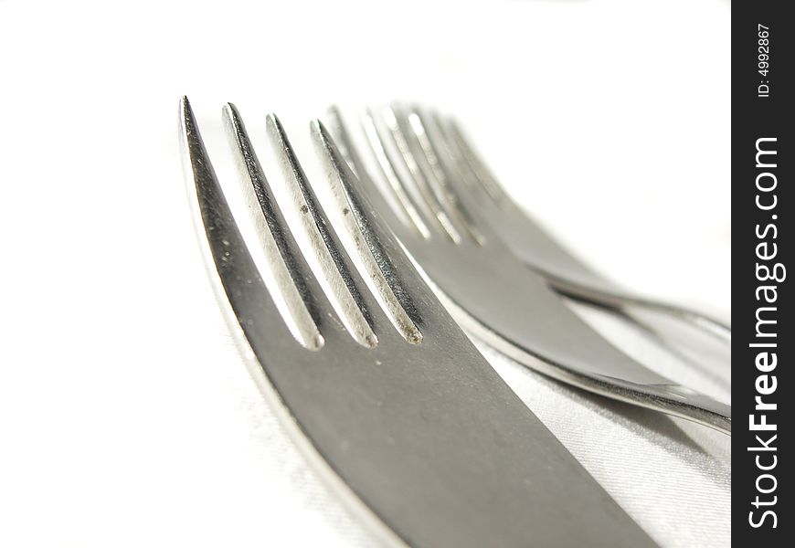 Row Of Metal Silver Forks