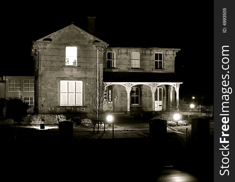 House found in rural Ireland by night. House found in rural Ireland by night
