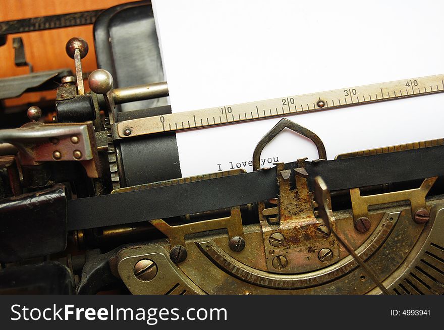 Message written on old typewriter. Message written on old typewriter