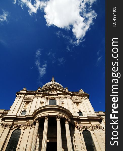 St Pauls cathedral London United Kingdom from a low angle