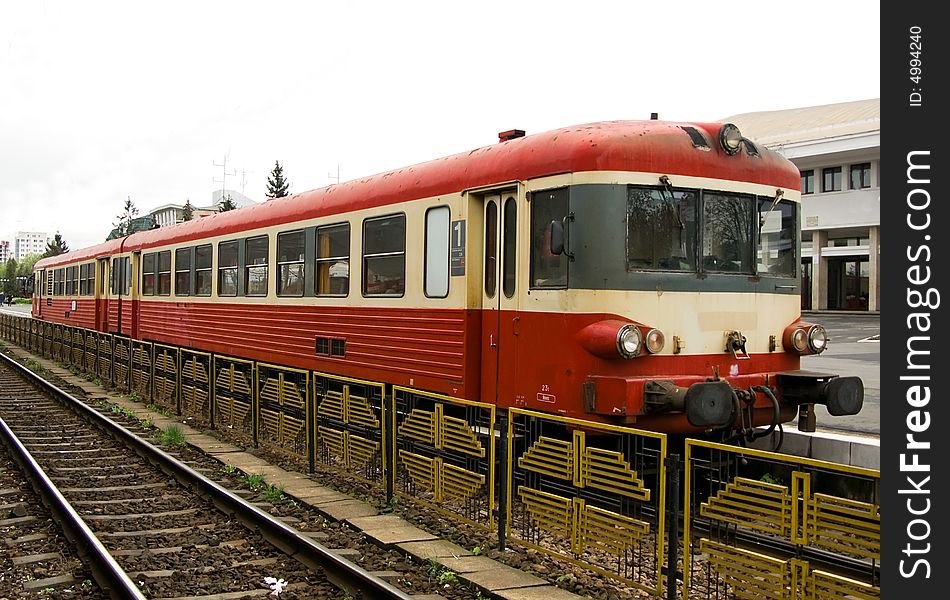 Motorailer engine in Brasov station. Motorailer engine in Brasov station