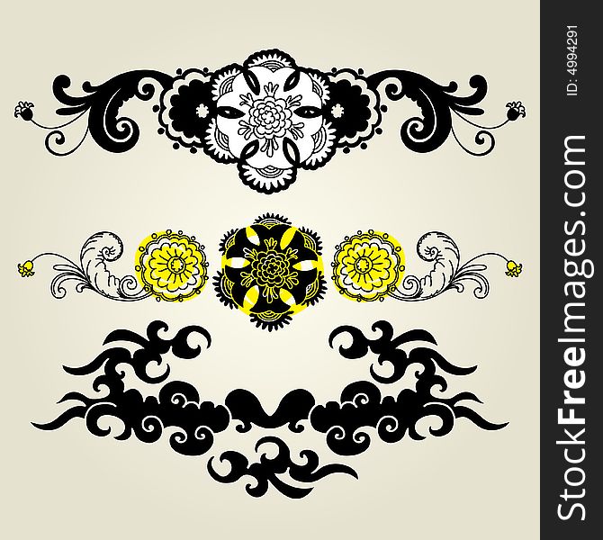 Vector ornament In flower style. Vector ornament In flower style