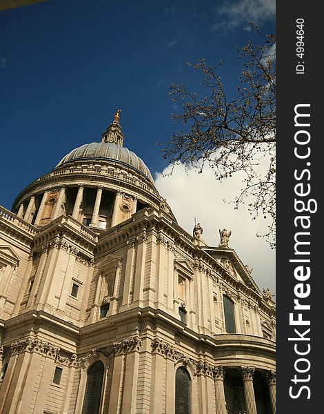 St Pauls cathedral London United Kingdom from a low angle