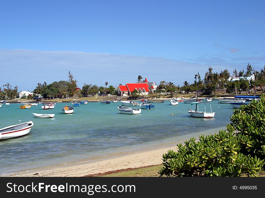 Church at Cap Malheureux on the north coast of Mauritius