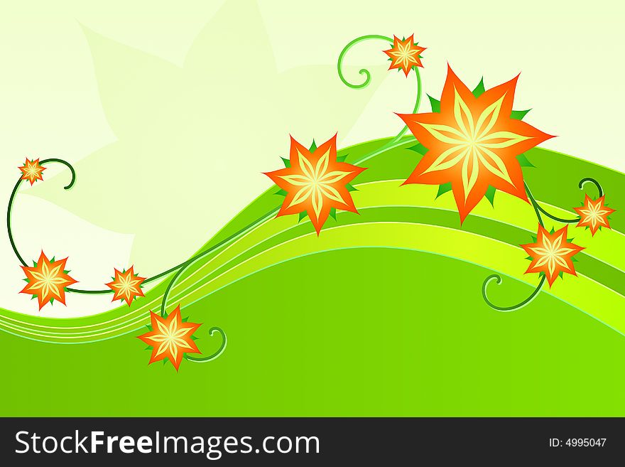 Vector illustration of abstract flowers