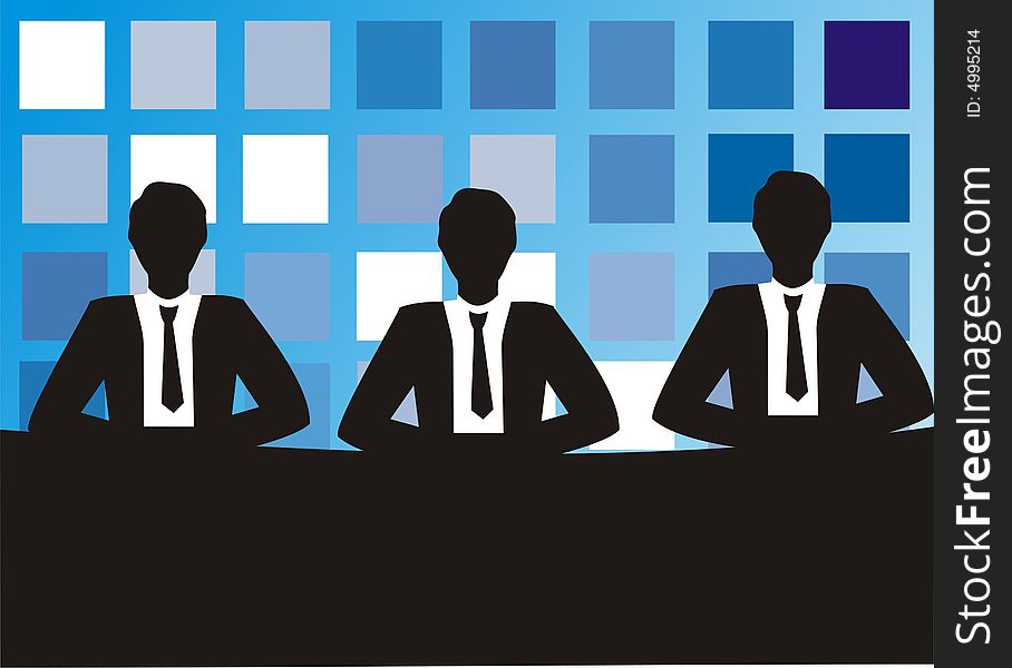This three businessmans ,sitting at the table on square background. This three businessmans ,sitting at the table on square background.