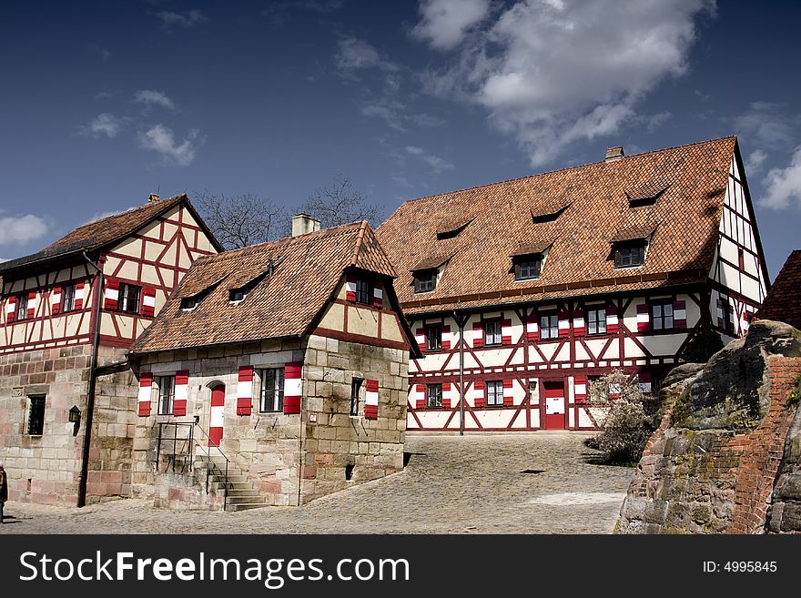 Medieval buildings of the castle area in Nuremberg, Germany