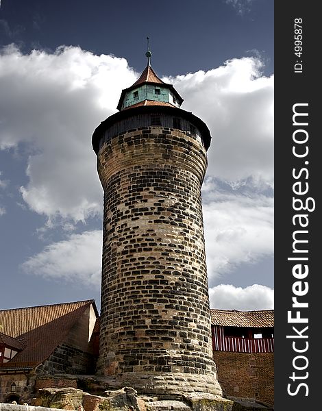 Old tower near the main castle of Nuremberg in Germany