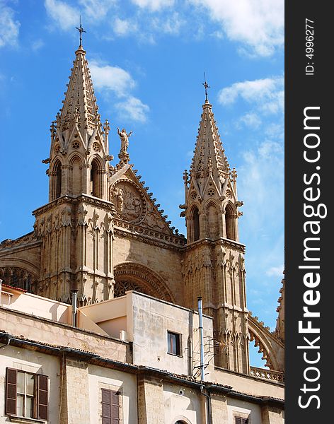 Beautiful ancient gothic Cathedral in Palma de Mallorca. Beautiful ancient gothic Cathedral in Palma de Mallorca