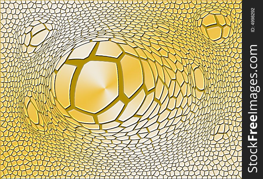 Soccer ball stylized gold yellow