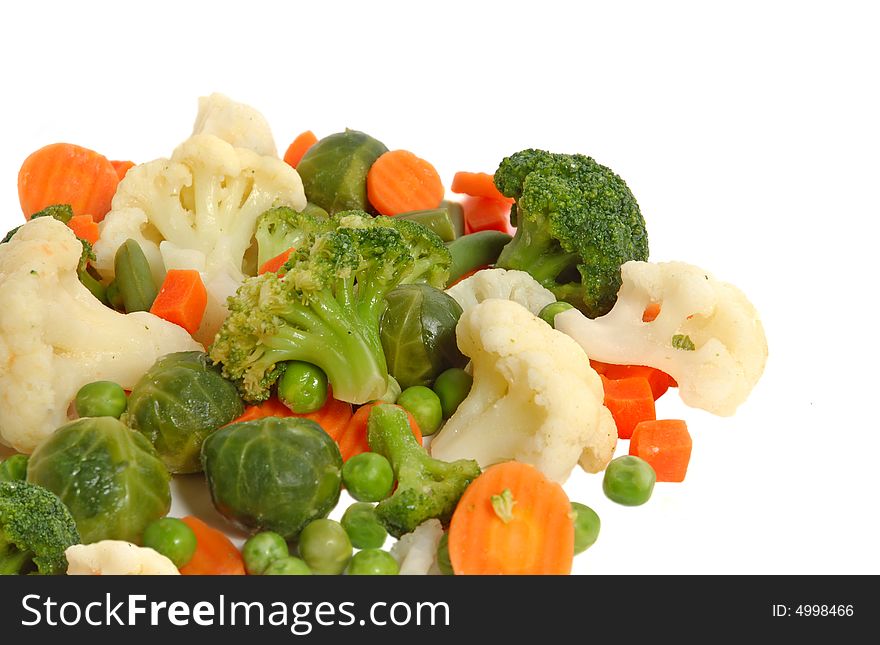 Different vegetables on white background, healthy breakfast.