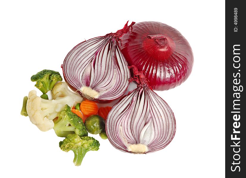 Spanish Red Onion And Different Vegetables