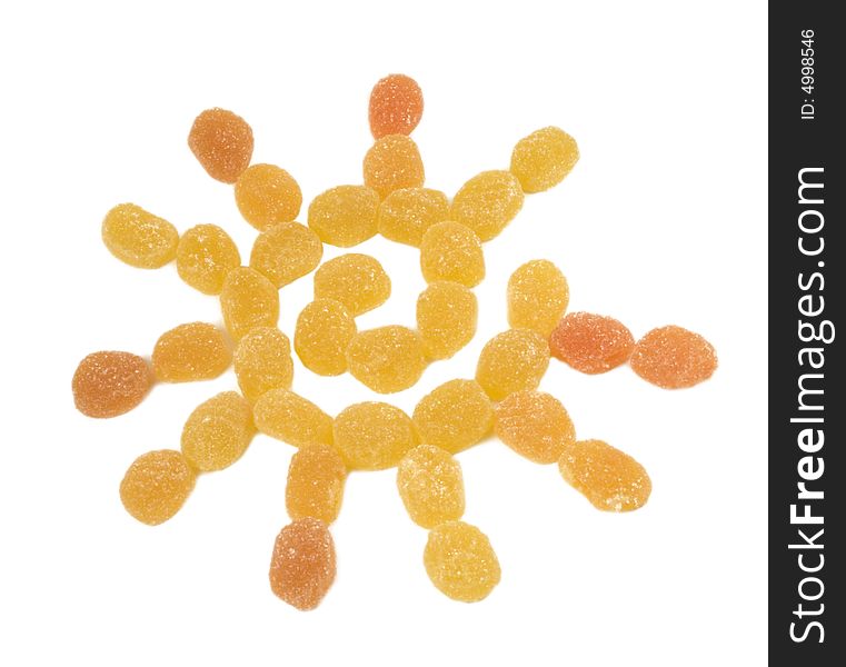 Fruit candy in the form of sun. Fruit candy in the form of sun