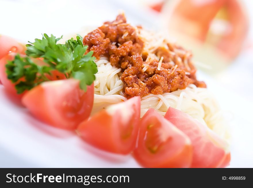 Italian pasta with bolognese sauce