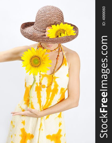 Girl Holding Sunflower
