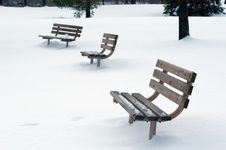 Benches In Snow Stock Images Benches In Snow Stock Images