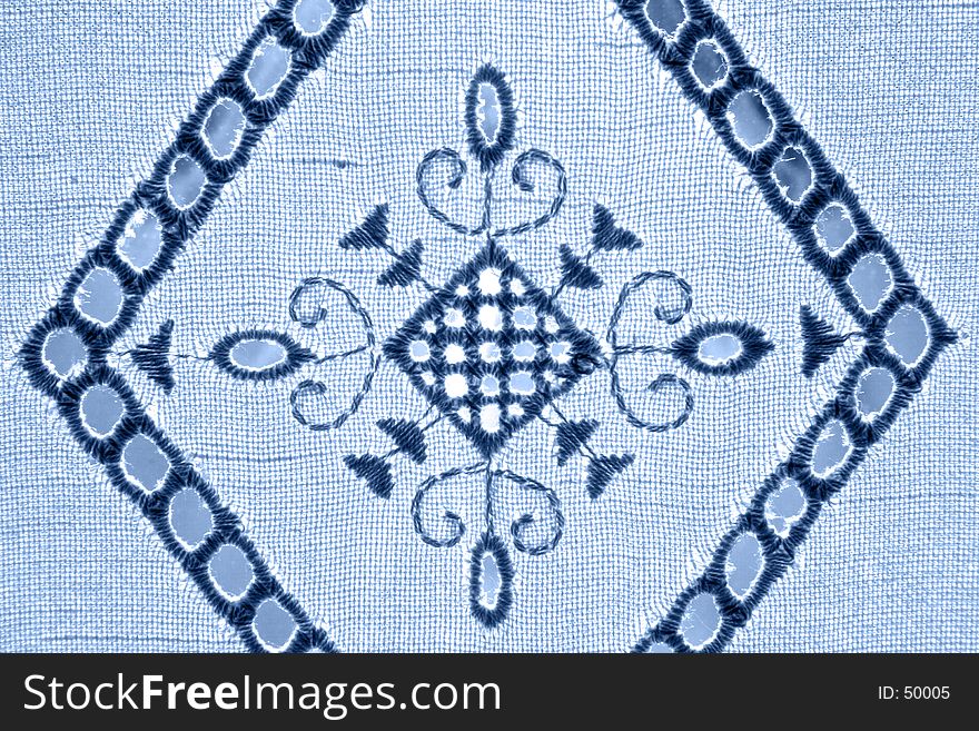 Curtain detail in blue color. Curtain detail in blue color