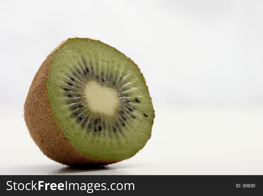 A fresh slice of kiwi