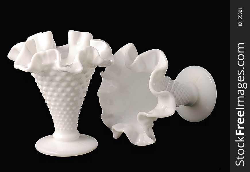 Milkglass Vases (Hobnail)