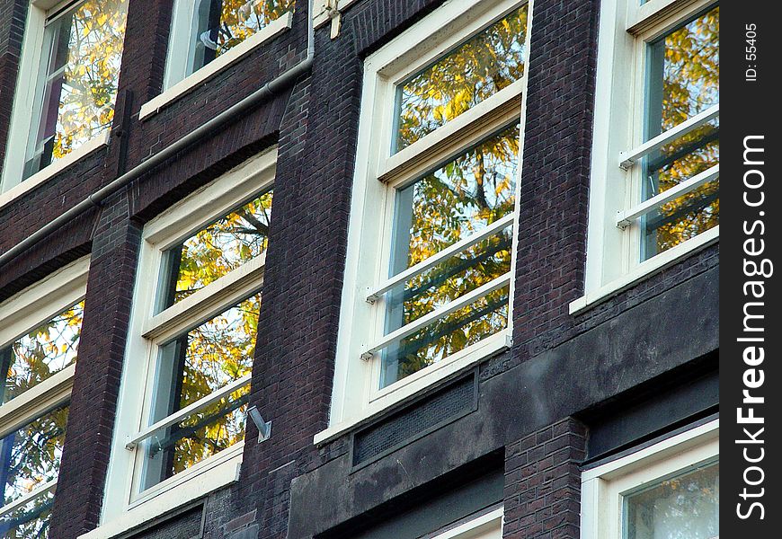 Window autumn reflections from Amsterdam. Window autumn reflections from Amsterdam