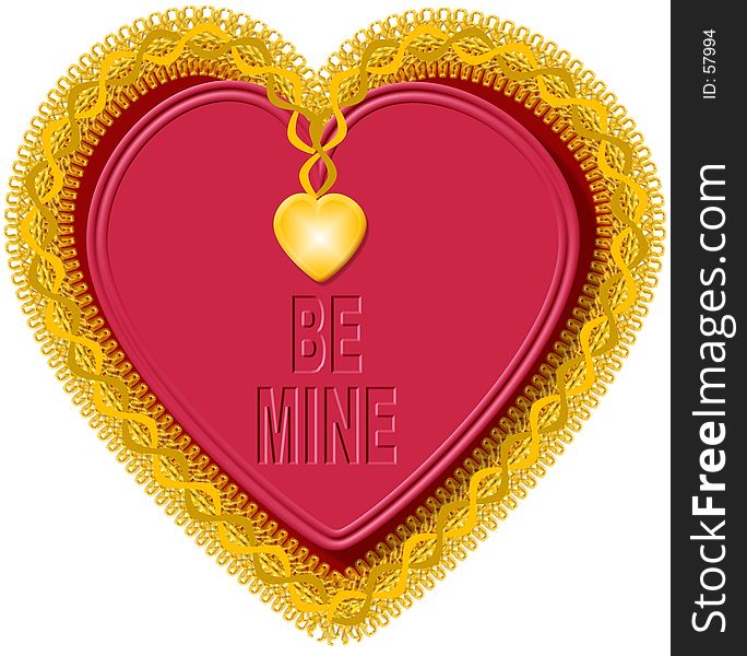 This illustration that I created depicts a red Valentine heart with Be Mine imprinted. This illustration that I created depicts a red Valentine heart with Be Mine imprinted