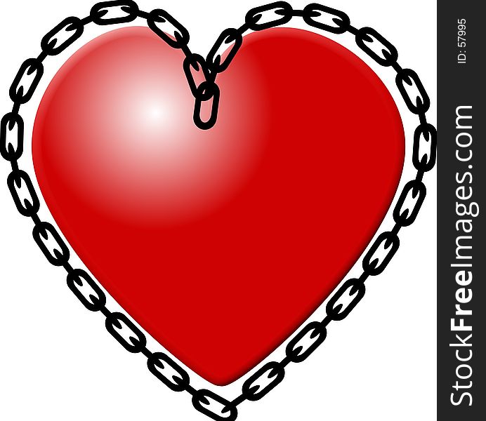 This illustration that I created depicts a red Valentine heart with a black chain border. This illustration that I created depicts a red Valentine heart with a black chain border