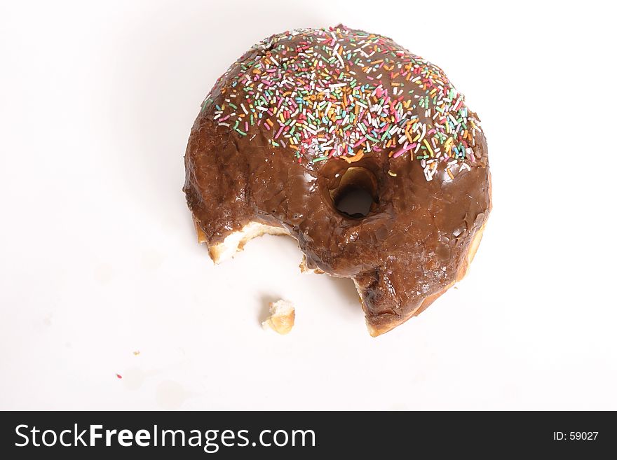 Donut with bite taken out. Donut with bite taken out
