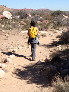 Female Desert Hiker Stock Photos Female Desert Hiker Stock Photos