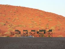 Campfire At Sunset In Namib Desert Stock Photography Campfire At Sunset In Namib Desert Stock Photography