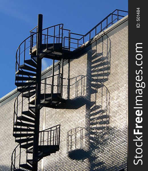 Staircase outside an industrial building in Berlin. Staircase outside an industrial building in Berlin