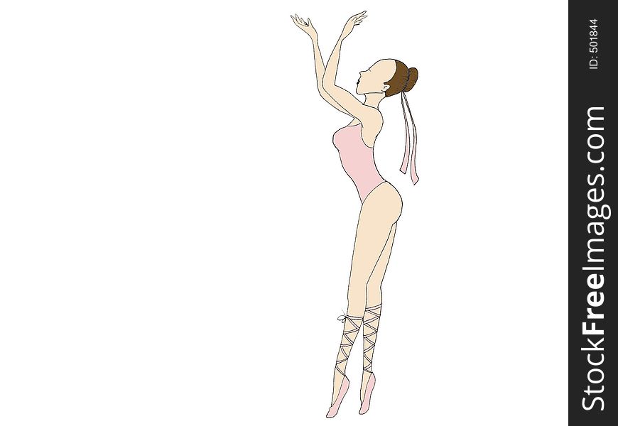 A hand drawn and computer colored image of a delicate ballerina dancing. author: Holly Doucette, 2006. A hand drawn and computer colored image of a delicate ballerina dancing. author: Holly Doucette, 2006.