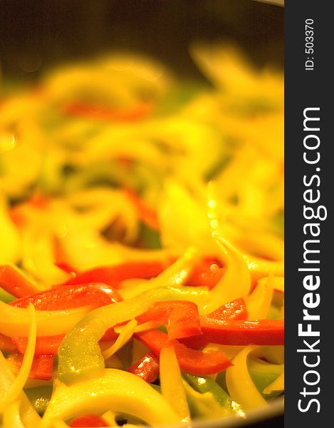 Close-up photo of colorful pepper salad. Close-up photo of colorful pepper salad