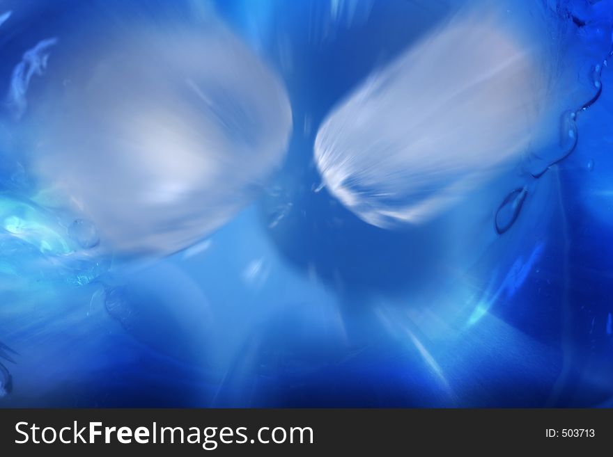 Icecubes abstract over blue