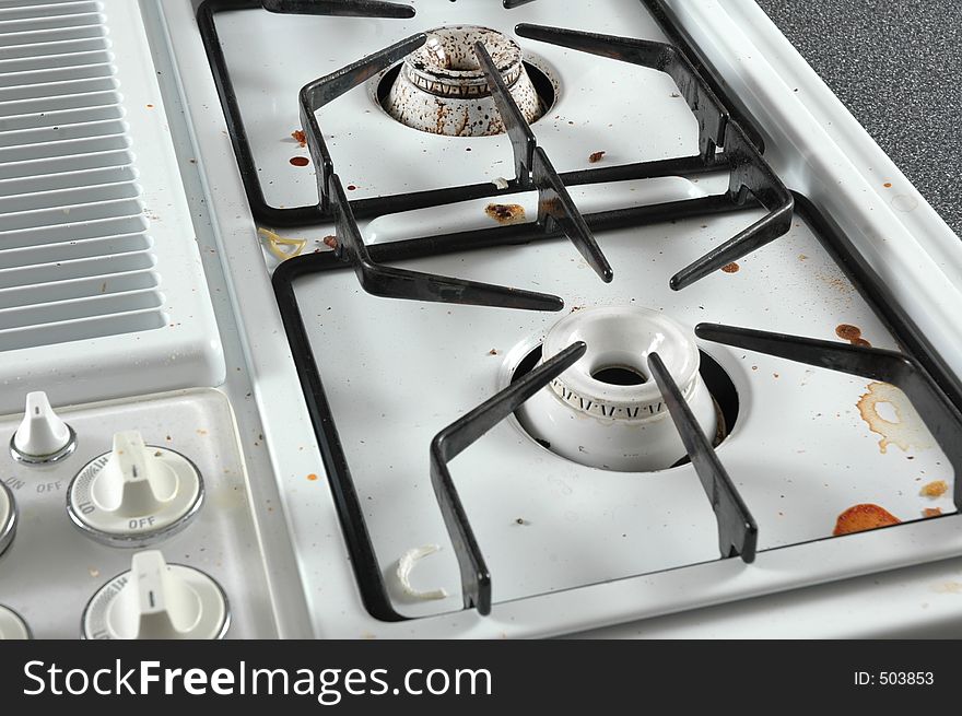Dirty Gas Stove Top