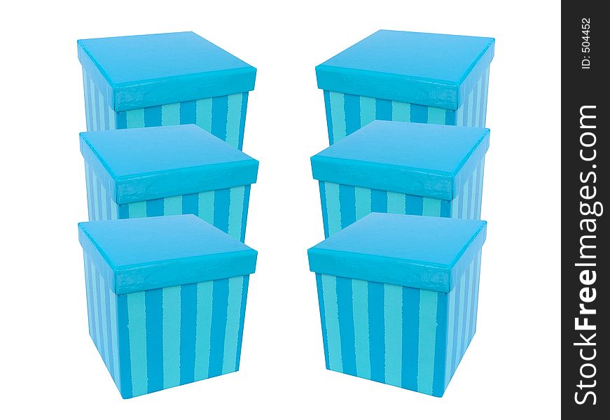 Blue present boxes. Blue present boxes