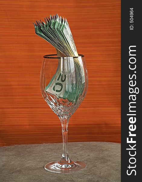 Money 033 bill cad in glass