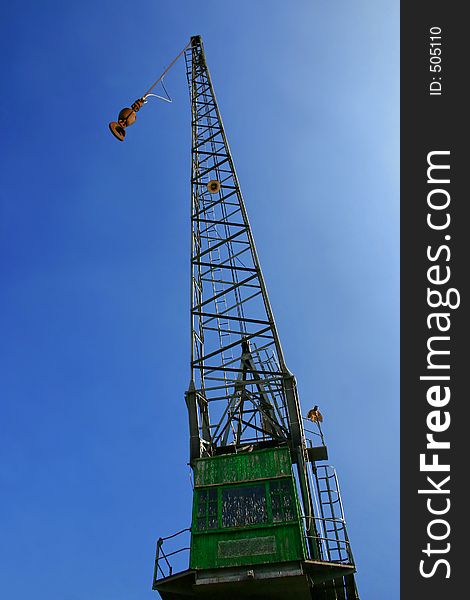 Lower view of an old crane