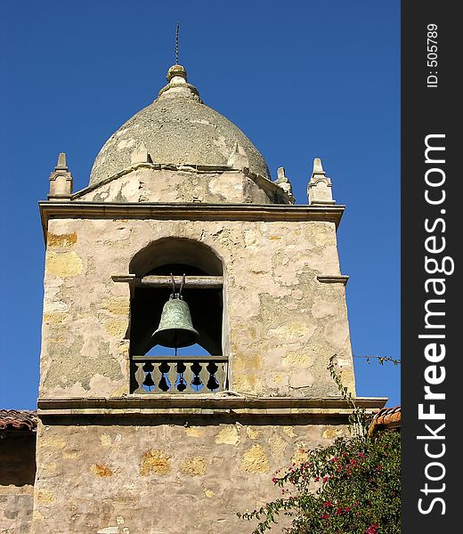 Bell tower at the mission, Carmel California. Bell tower at the mission, Carmel California.