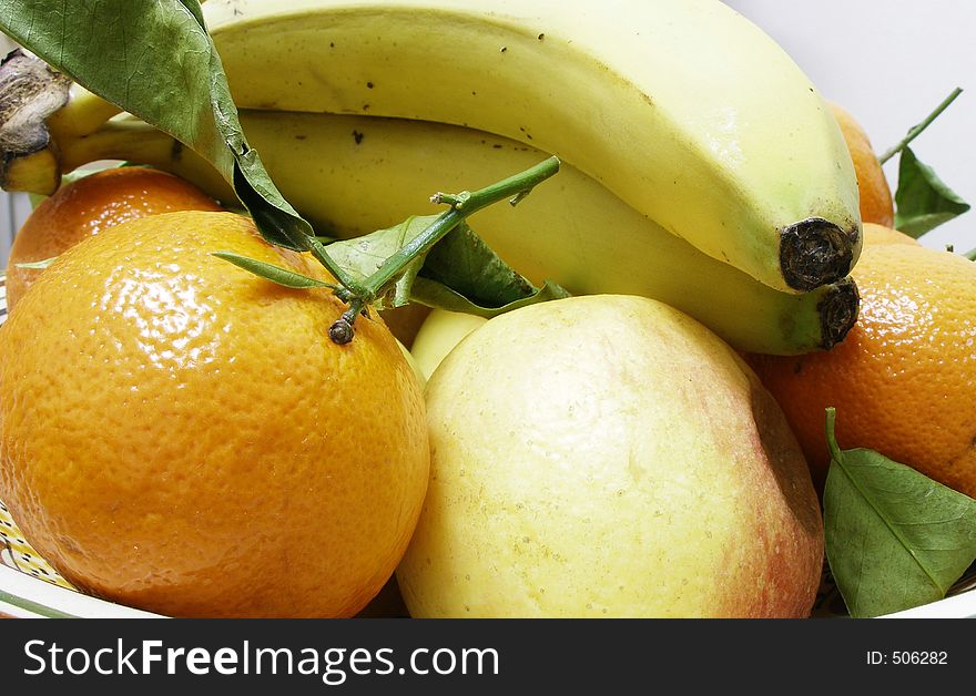 Banana, orange, fruit. Banana, orange, fruit