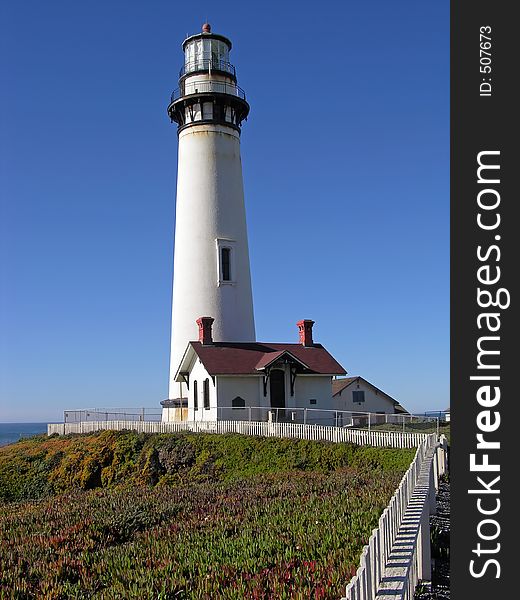 The lighthouse at Pigeon Point, California. The lighthouse at Pigeon Point, California.