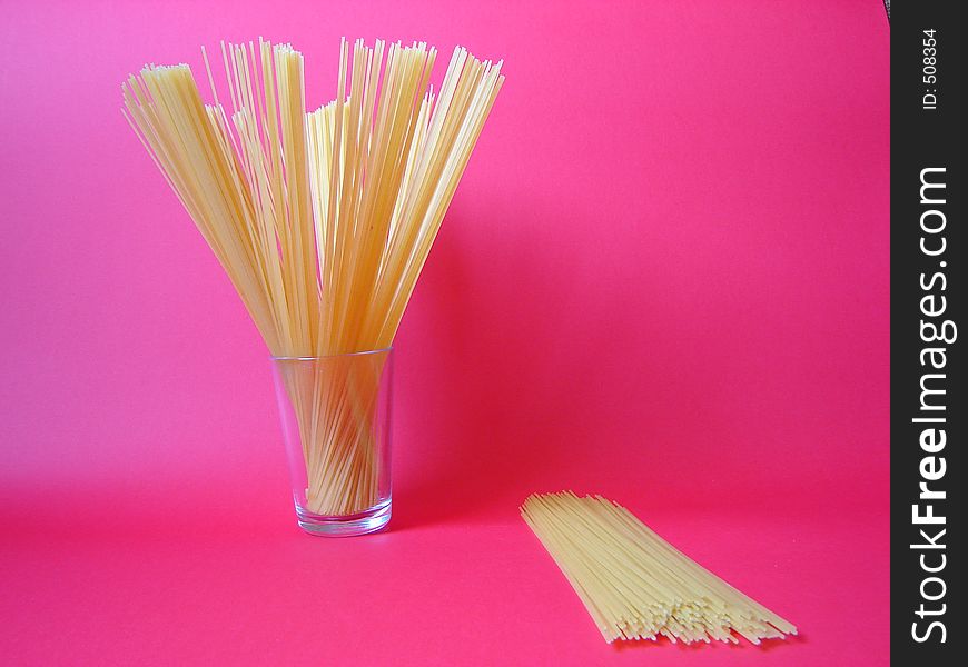 Pasta isolated on pink background. Pasta isolated on pink background.