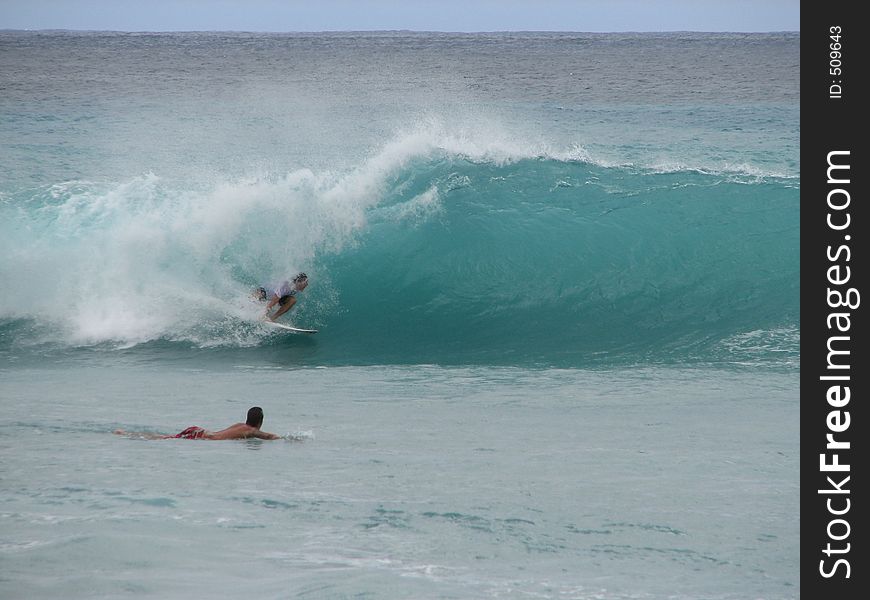 Backside tuberide with an onlooker. Backside tuberide with an onlooker.