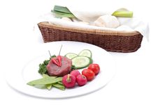 Vegetables And Raw Meat Royalty Free Stock Photography Vegetables And Raw Meat Royalty Free Stock Photography