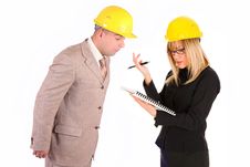 Angry Businesswoman And Architect Stock Photos Angry Businesswoman And Architect Stock Photos