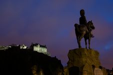 Edinburgh Castle At Night Royalty Free Stock Photography