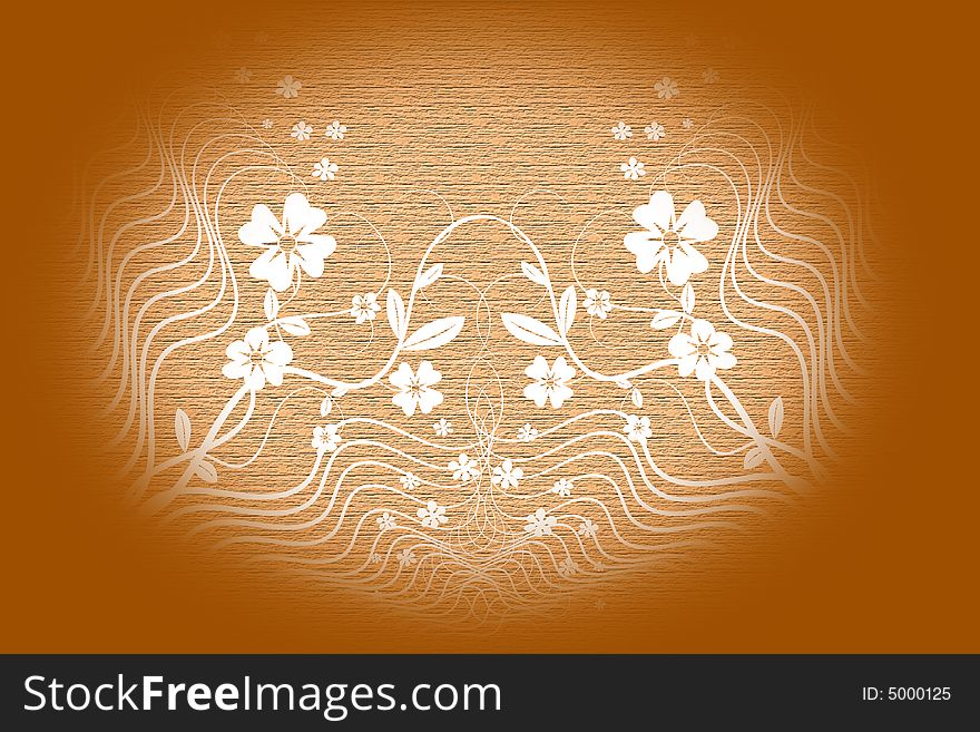 Floral designed white flowers brown colour abstract background and texture. Floral designed white flowers brown colour abstract background and texture