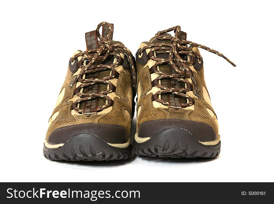 Hiking boots isolated on white background